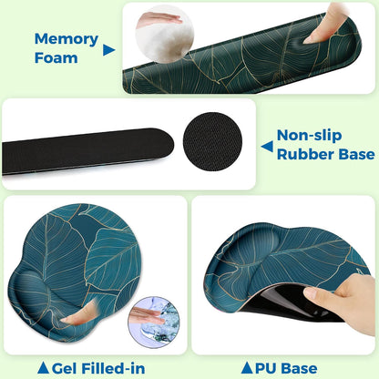 Mouse Pad and Keyboard Wrist Rest Support,Ergonomic Mouse Pad Set