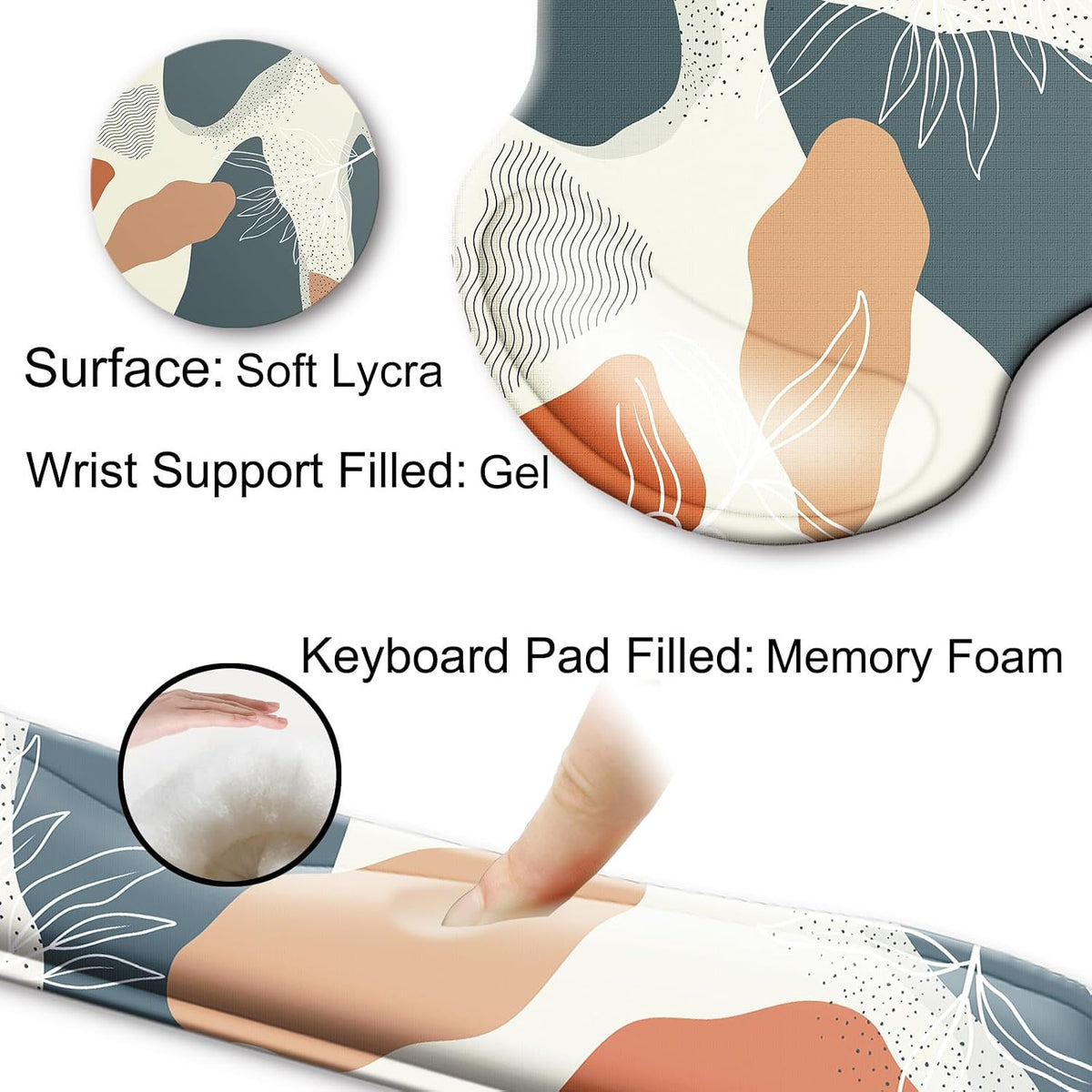 Mouse Pad and Keyboard Wrist Rest Support,Ergonomic Mouse Pad Set
