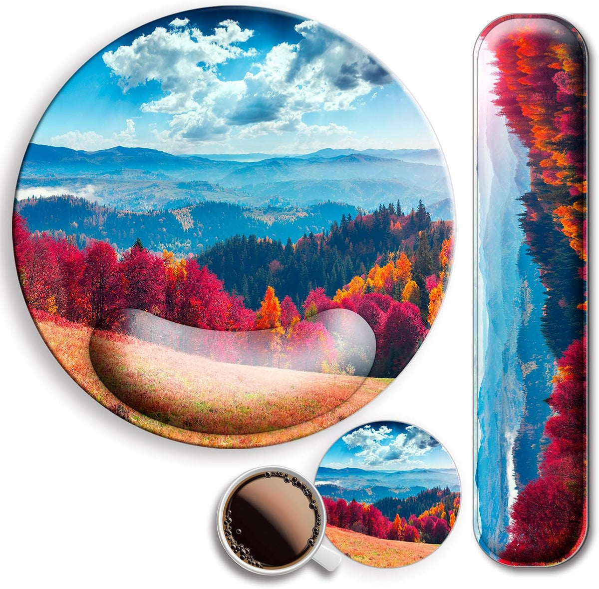 Mouse Pad and Keyboard Wrist Rest Support,Ergonomic Mouse Pad Set