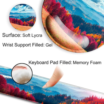 Mouse Pad and Keyboard Wrist Rest Support,Ergonomic Mouse Pad Set
