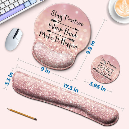 Mouse Pad and Keyboard Wrist Rest Support,Ergonomic Mouse Pad Set