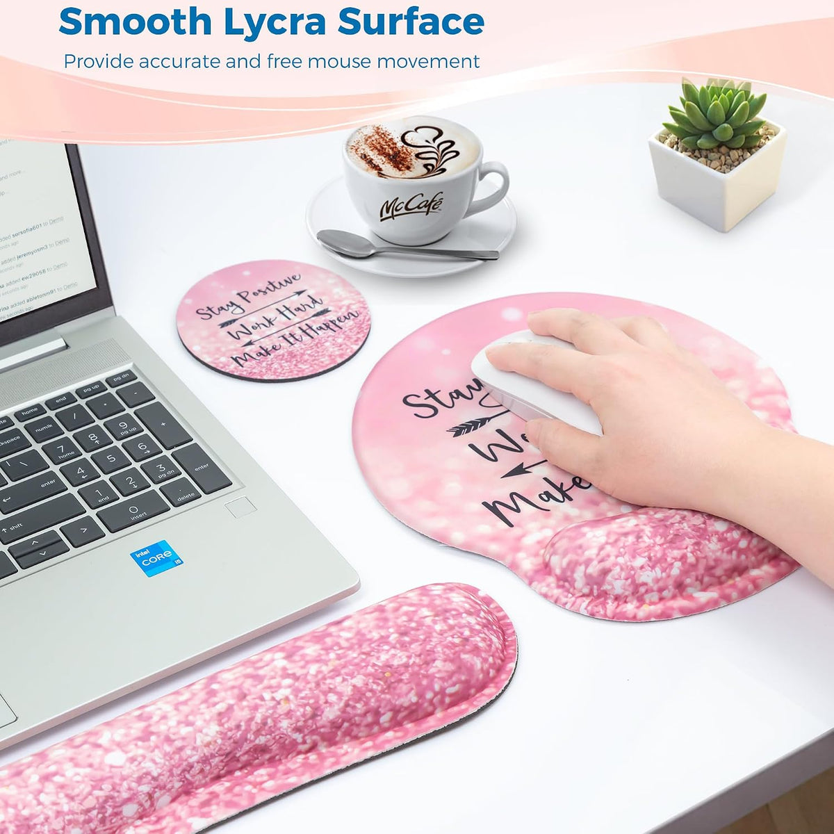Mouse Pad and Keyboard Wrist Rest Support,Ergonomic Mouse Pad Set