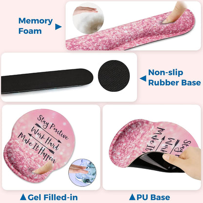 Mouse Pad and Keyboard Wrist Rest Support,Ergonomic Mouse Pad Set