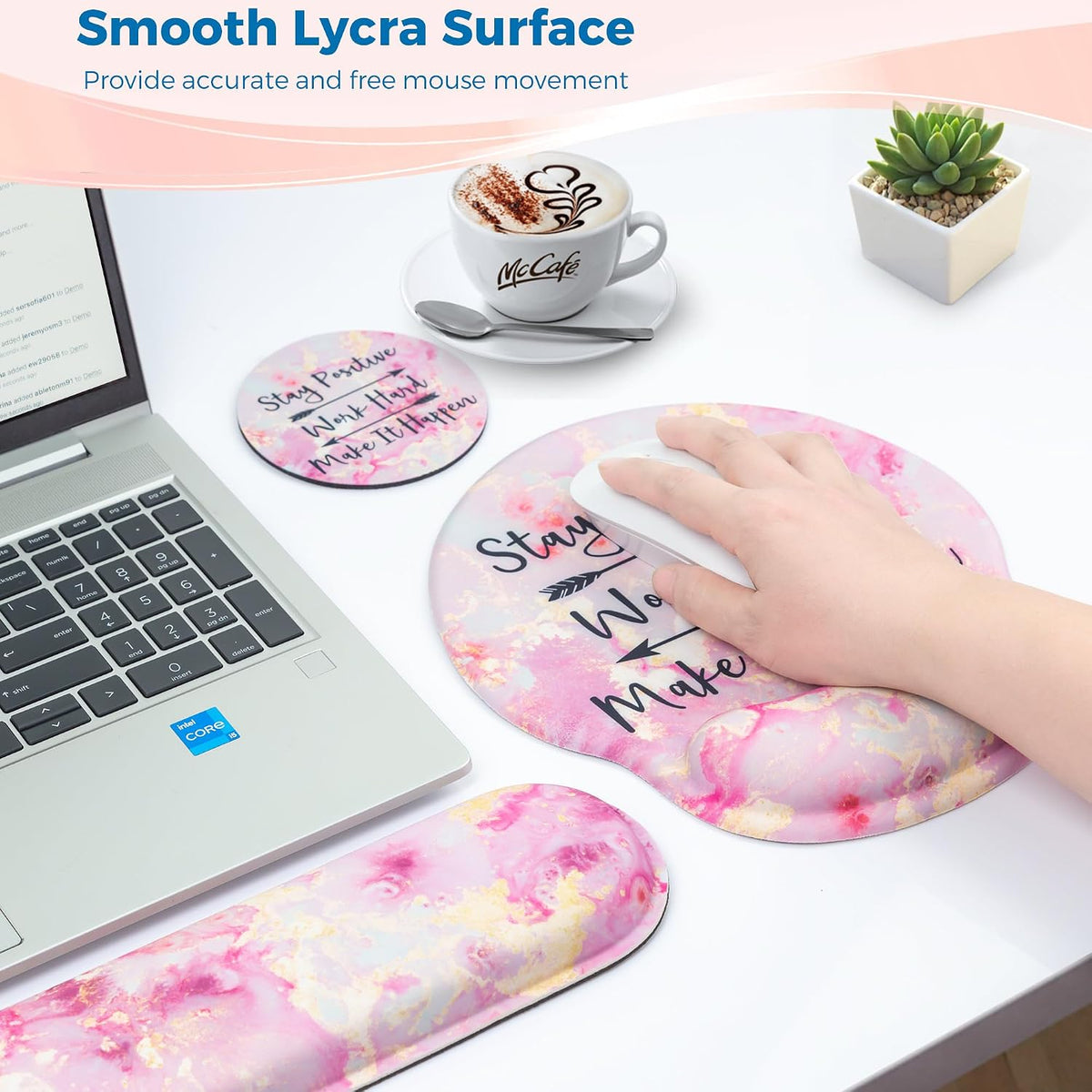 Mouse Pad and Keyboard Wrist Rest Support,Ergonomic Mouse Pad Set