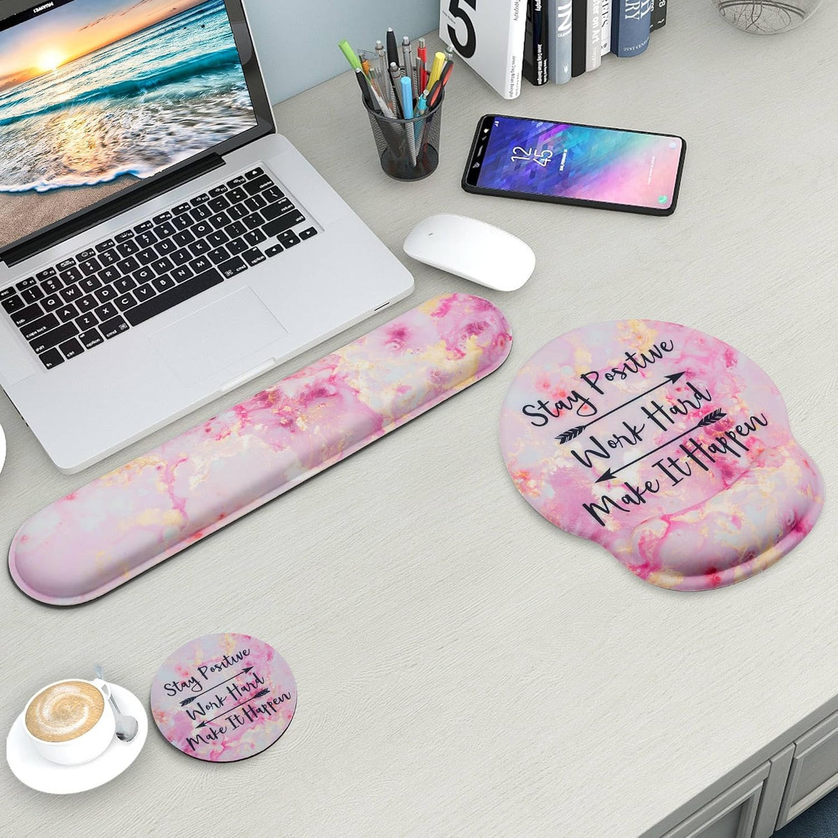 Mouse Pad and Keyboard Wrist Rest Support,Ergonomic Mouse Pad Set
