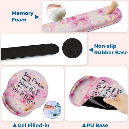 Mouse Pad and Keyboard Wrist Rest Support,Ergonomic Mouse Pad Set