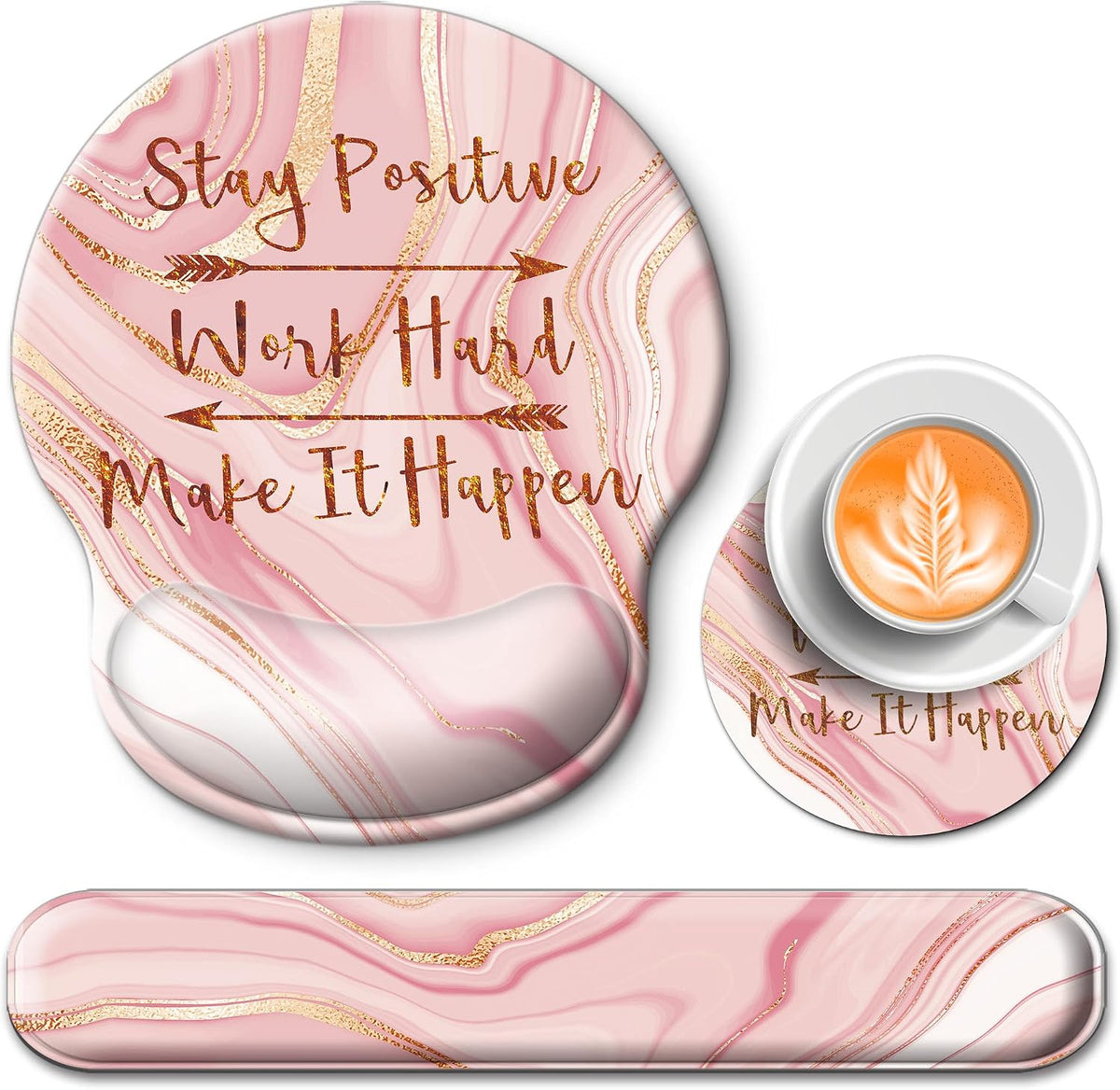 Mouse Pad and Keyboard Wrist Rest Support,Ergonomic Mouse Pad Set
