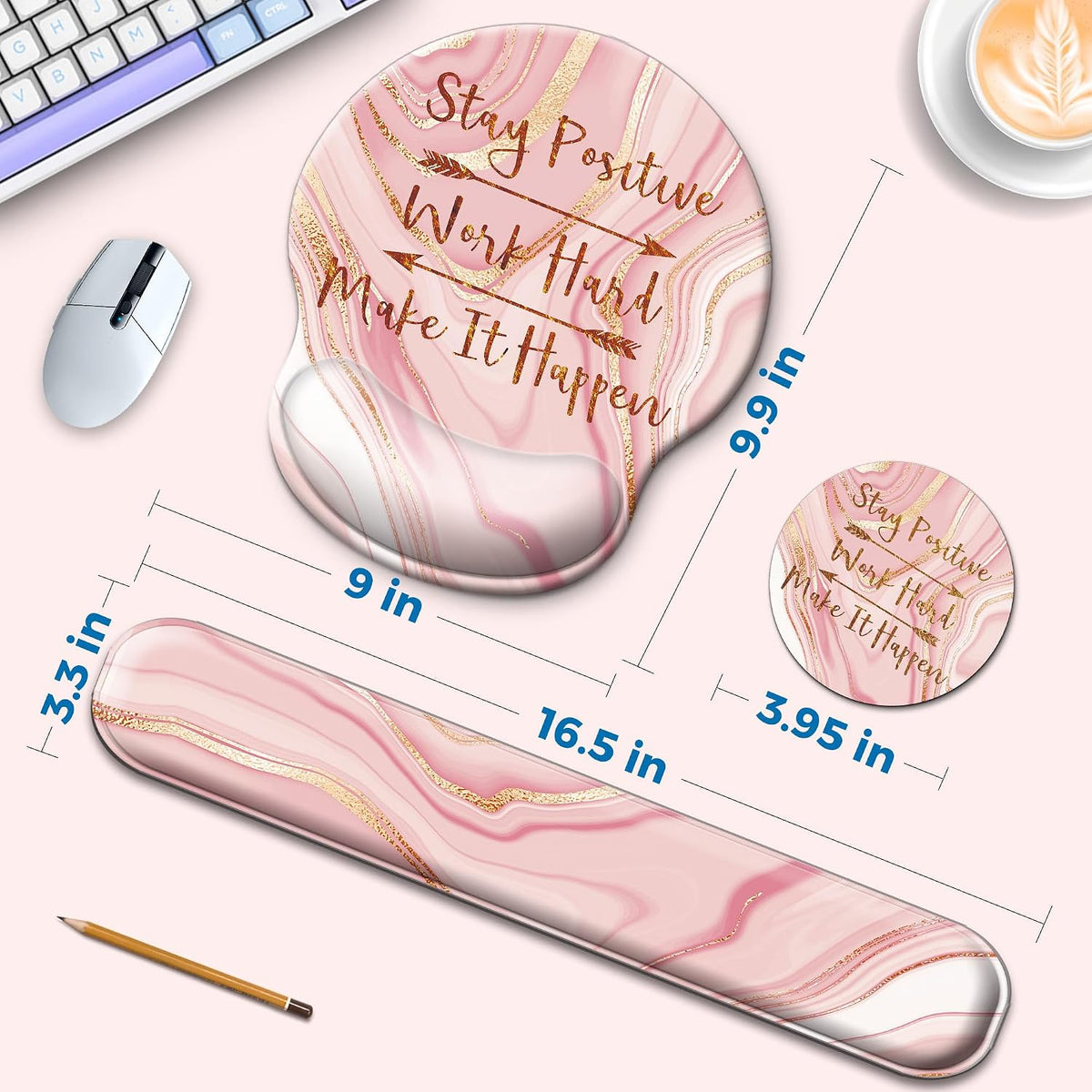 Mouse Pad and Keyboard Wrist Rest Support,Ergonomic Mouse Pad Set