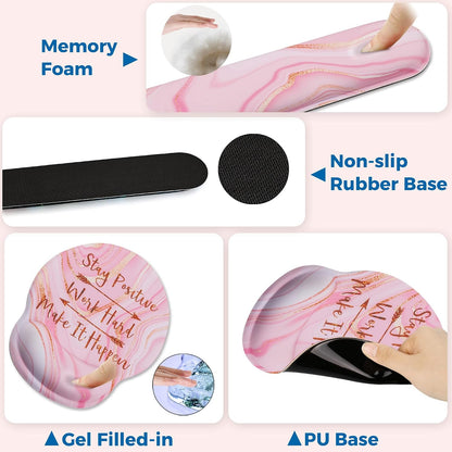 Mouse Pad and Keyboard Wrist Rest Support,Ergonomic Mouse Pad Set