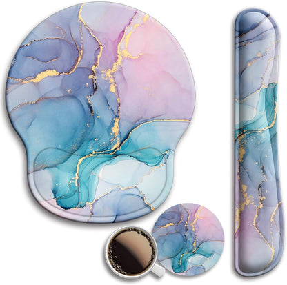 Mouse Pad and Keyboard Wrist Rest Support,Ergonomic Mouse Pad Set