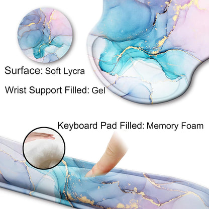 Mouse Pad and Keyboard Wrist Rest Support,Ergonomic Mouse Pad Set