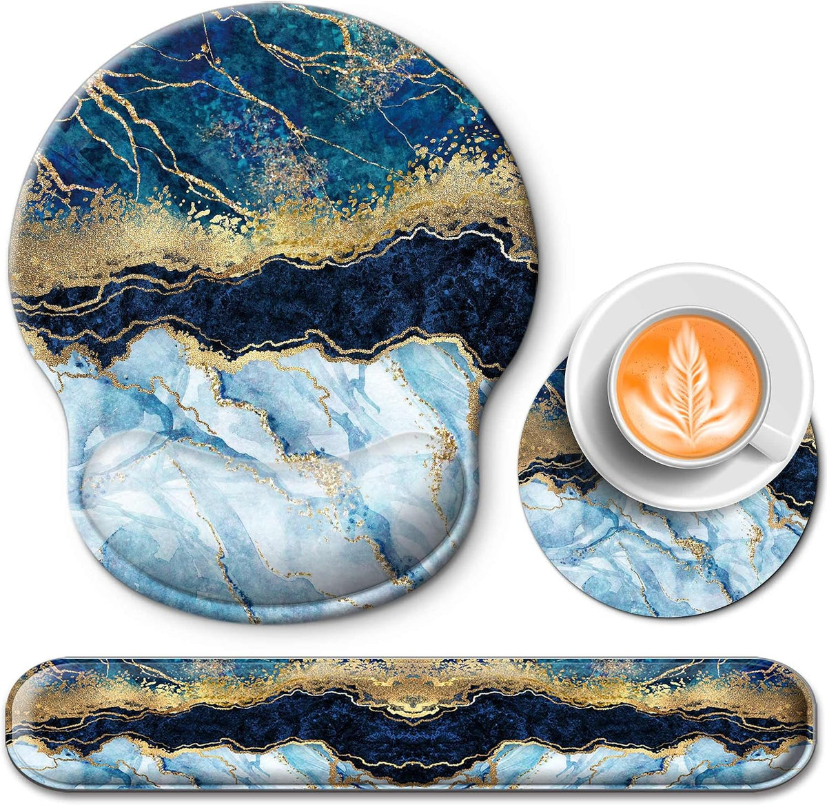Mouse Pad and Keyboard Wrist Rest Support,Ergonomic Mouse Pad Set