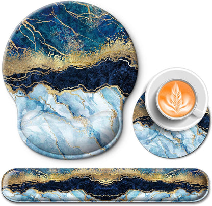 Mouse Pad and Keyboard Wrist Rest Support,Ergonomic Mouse Pad Set