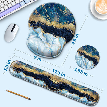 Mouse Pad and Keyboard Wrist Rest Support,Ergonomic Mouse Pad Set