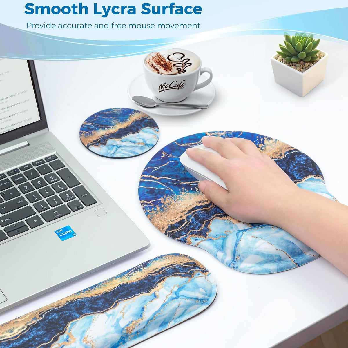 Mouse Pad and Keyboard Wrist Rest Support,Ergonomic Mouse Pad Set