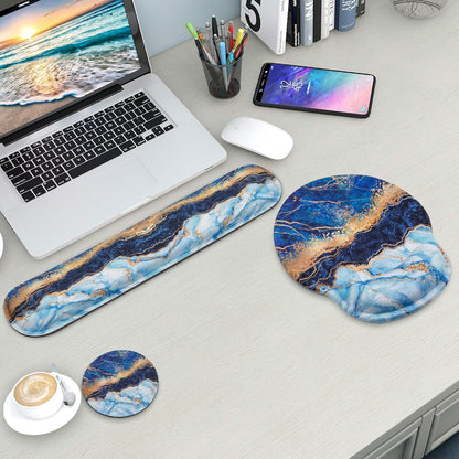 Mouse Pad and Keyboard Wrist Rest Support,Ergonomic Mouse Pad Set