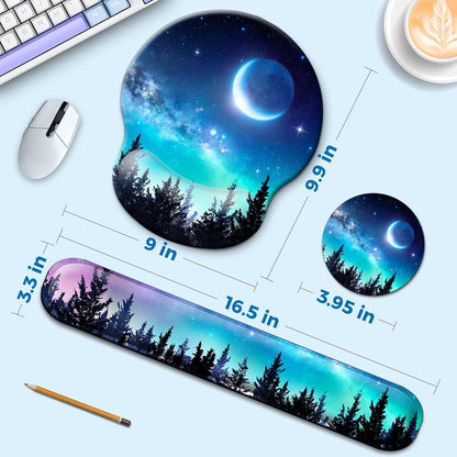 Mouse Pad and Keyboard Wrist Rest Support,Ergonomic Mouse Pad Set