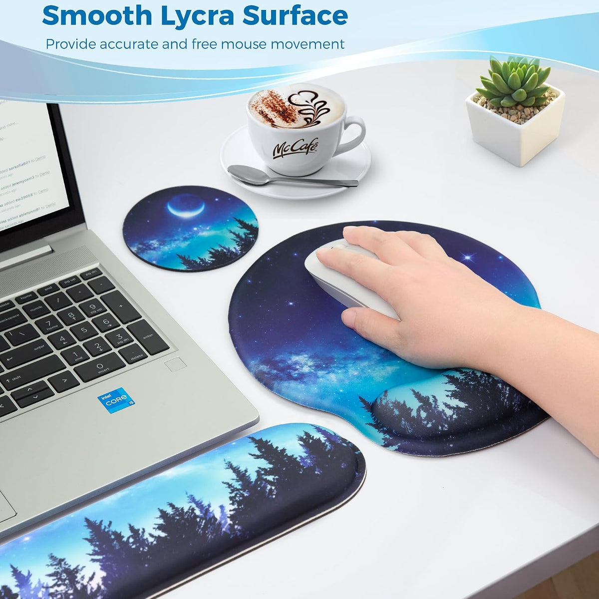 Mouse Pad and Keyboard Wrist Rest Support,Ergonomic Mouse Pad Set