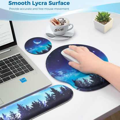 Mouse Pad and Keyboard Wrist Rest Support,Ergonomic Mouse Pad Set