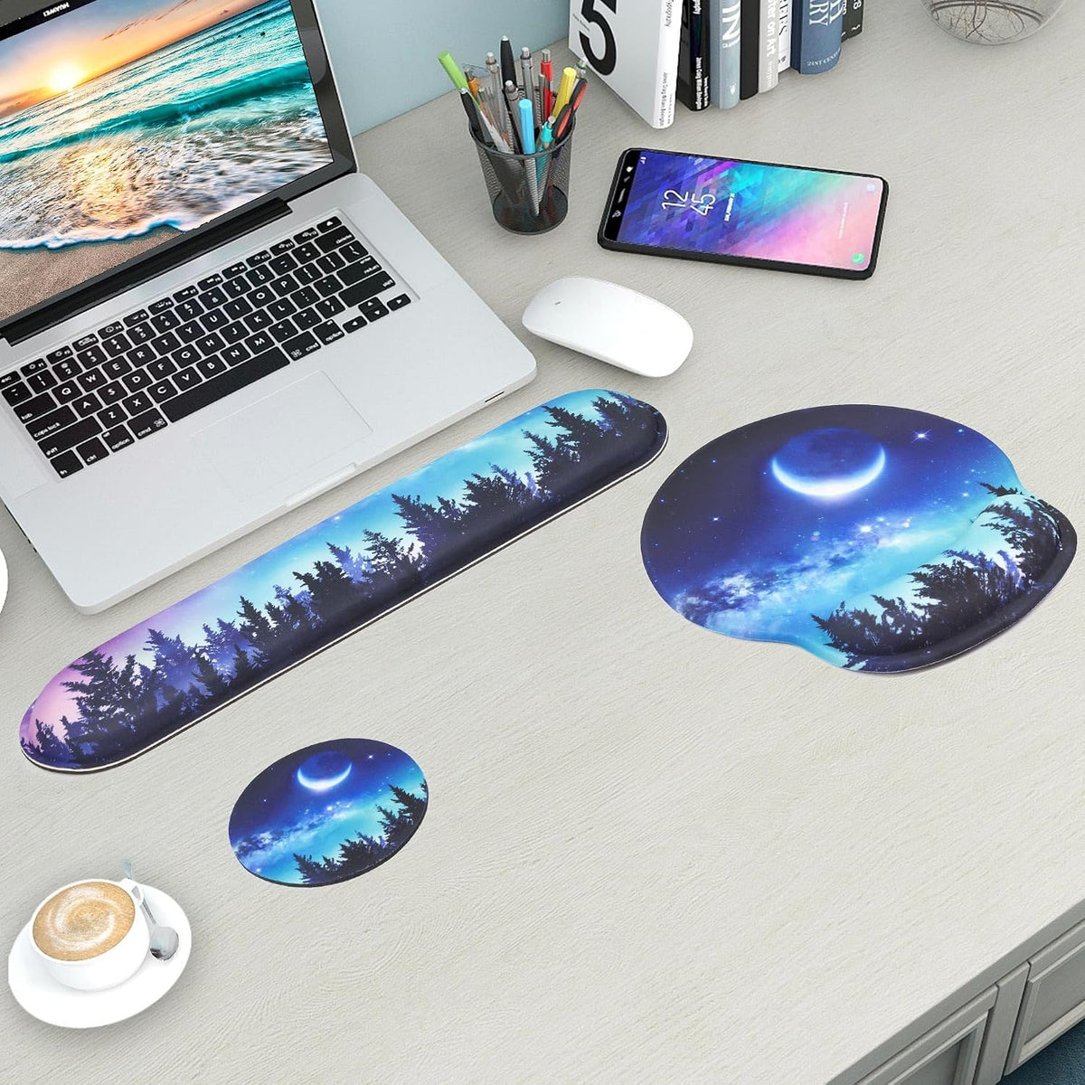 Mouse Pad and Keyboard Wrist Rest Support,Ergonomic Mouse Pad Set