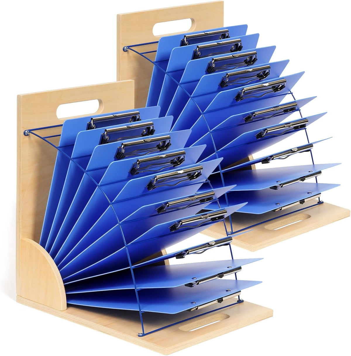 Clipboard Holder, Wood and Metal Clipboard Holder Stand, Small White Board Storage Rack Organizer for Classroom, Office, Assembly Required (1)