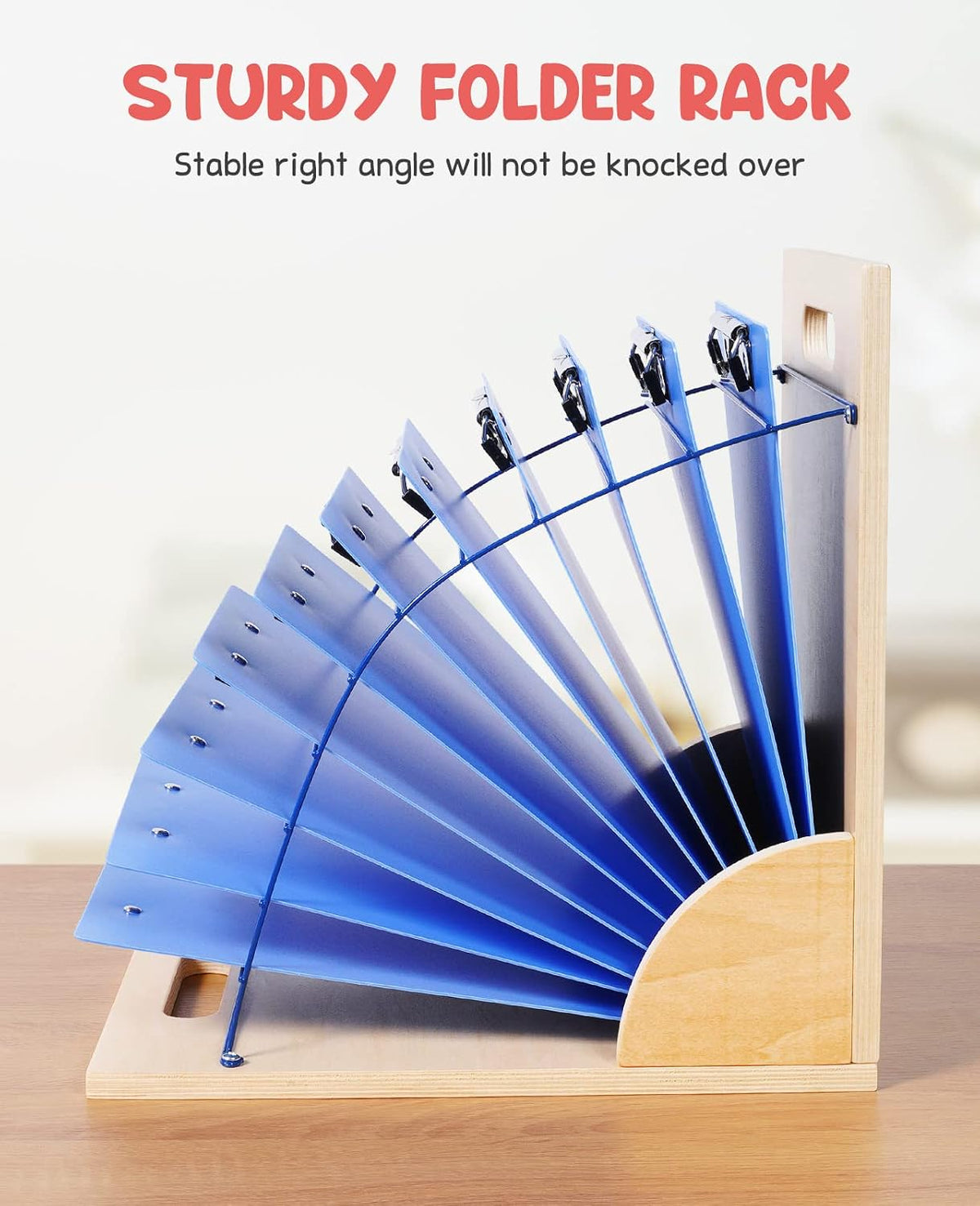 Clipboard Holder, Wood and Metal Clipboard Holder Stand, Small White Board Storage Rack Organizer for Classroom, Office, Assembly Required (1)