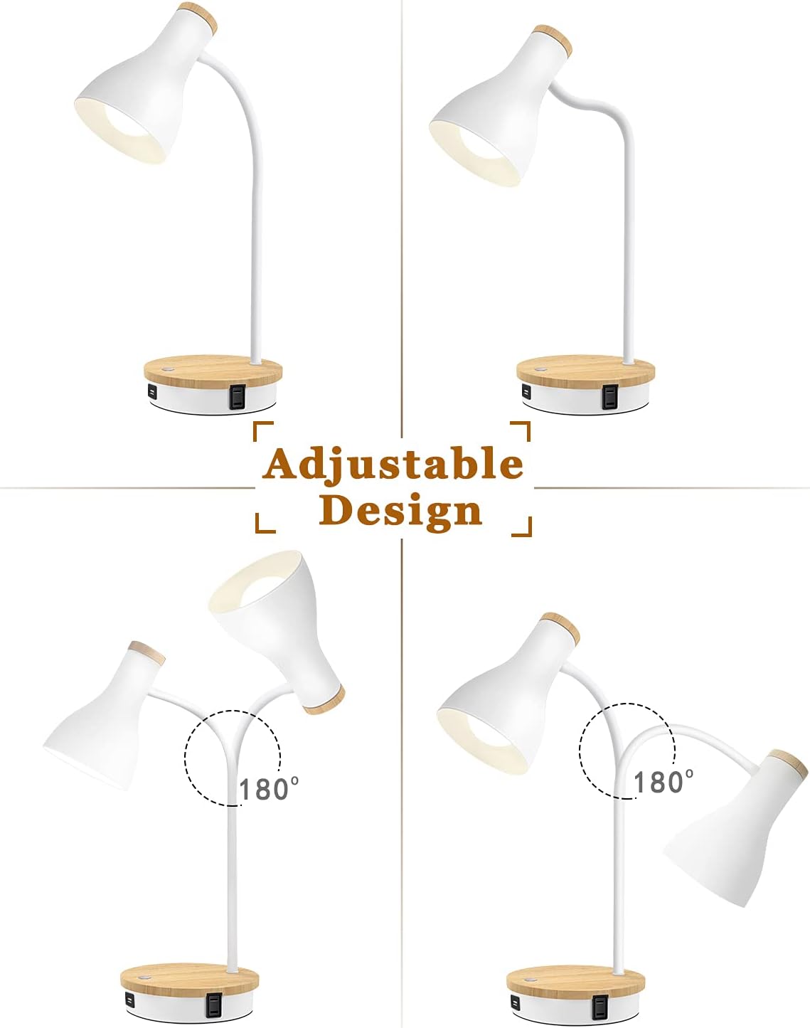 Metal Desk Lamp Wireless Charging Table Lamp Touch Reading Lights