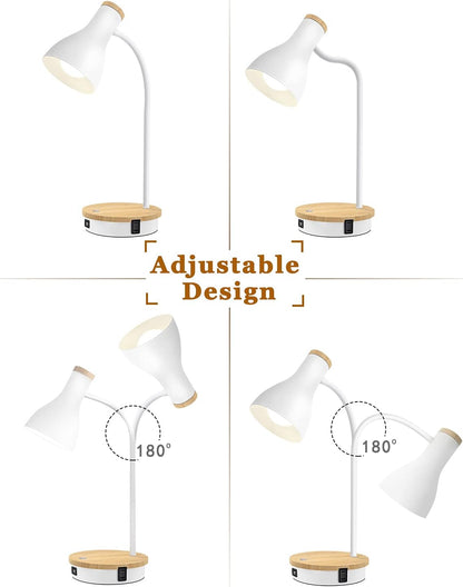 Metal Desk Lamp Wireless Charging Table Lamp Touch Reading Lights