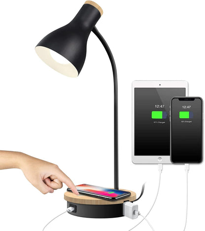 Metal Desk Lamp Wireless Charging Table Lamp Touch Reading Lights