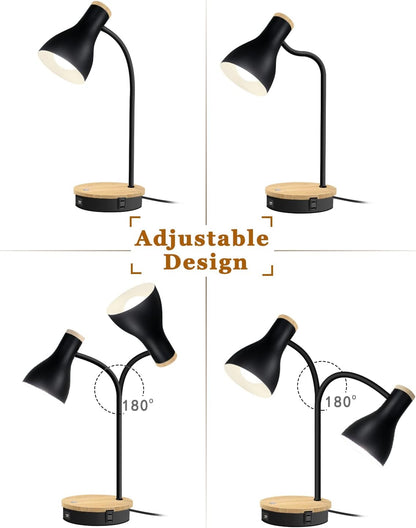 Metal Desk Lamp Wireless Charging Table Lamp Touch Reading Lights