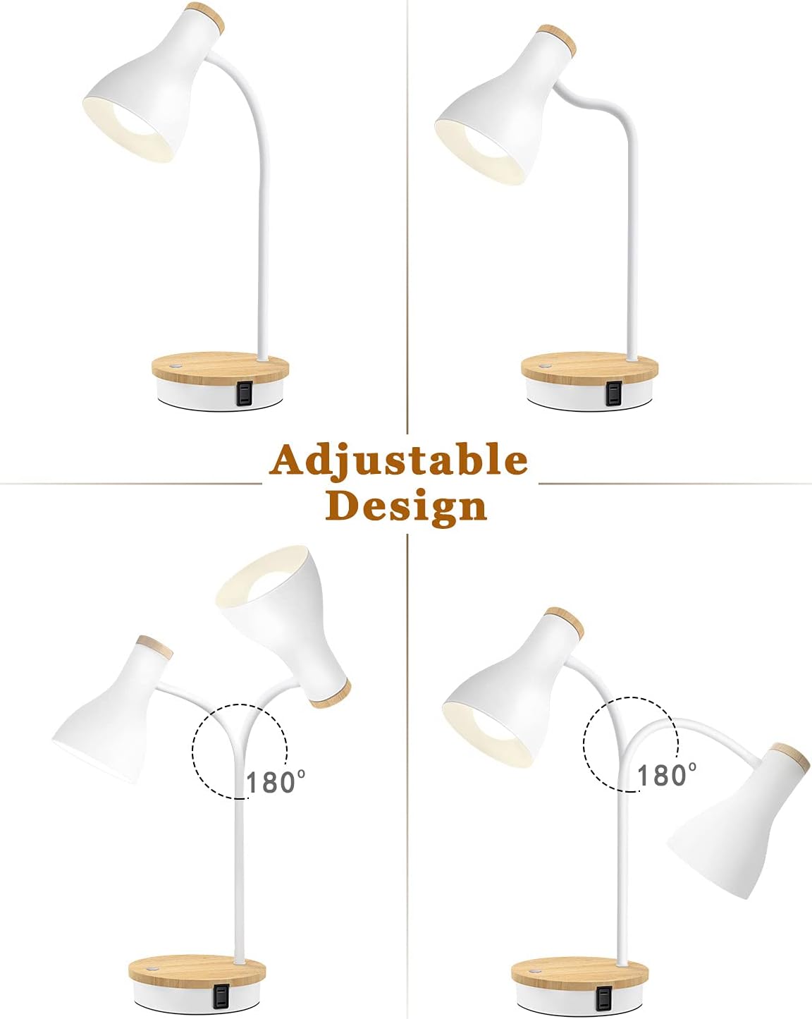 Metal Desk Lamp Wireless Charging Table Lamp Touch Reading Lights