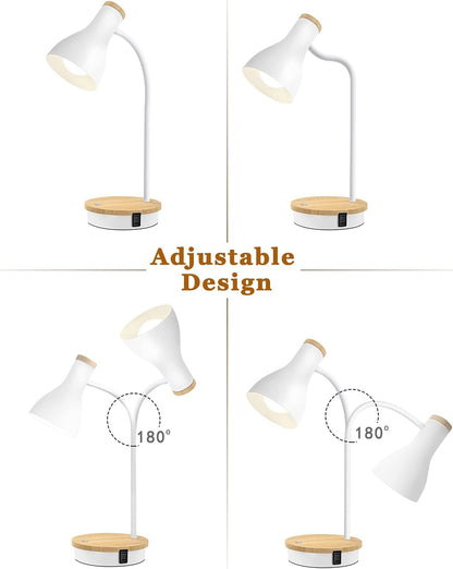 Metal Desk Lamp Wireless Charging Table Lamp Touch Reading Lights