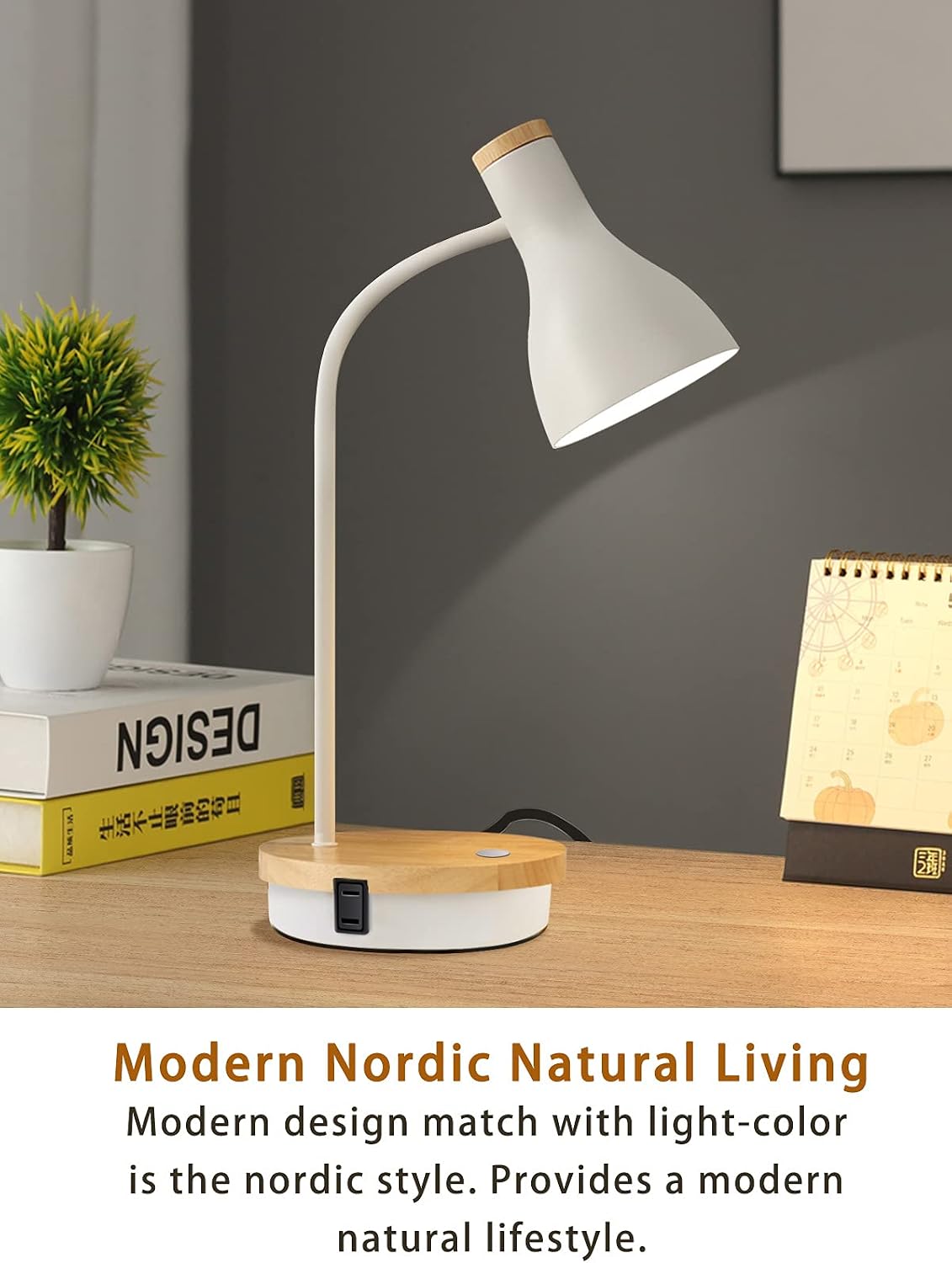 Metal Desk Lamp Wireless Charging Table Lamp Touch Reading Lights