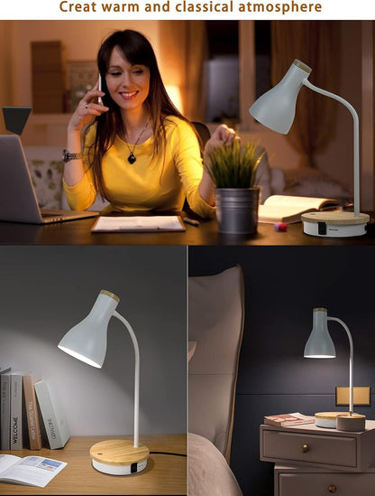 Metal Desk Lamp Wireless Charging Table Lamp Touch Reading Lights