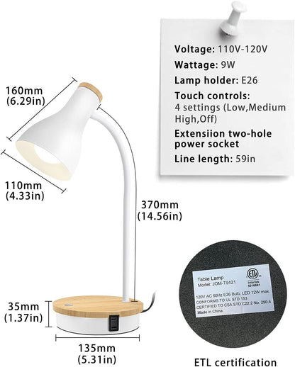 Metal Desk Lamp Wireless Charging Table Lamp Touch Reading Lights