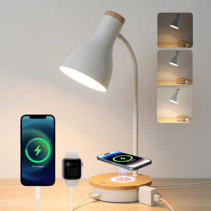 Metal Desk Lamp Wireless Charging Table Lamp Touch Reading Lights