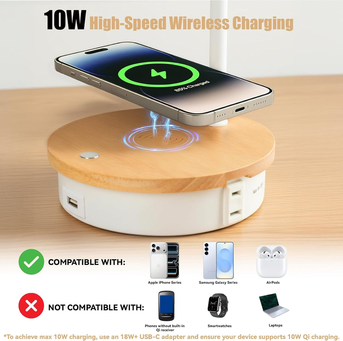 Metal Desk Lamp Wireless Charging Table Lamp Touch Reading Lights