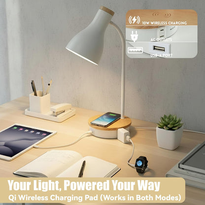 Metal Desk Lamp Wireless Charging Table Lamp Touch Reading Lights