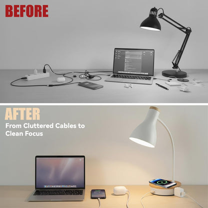 Metal Desk Lamp Wireless Charging Table Lamp Touch Reading Lights