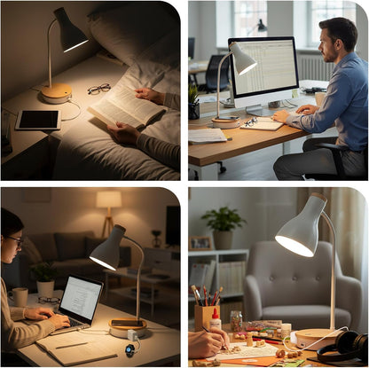 Metal Desk Lamp Wireless Charging Table Lamp Touch Reading Lights