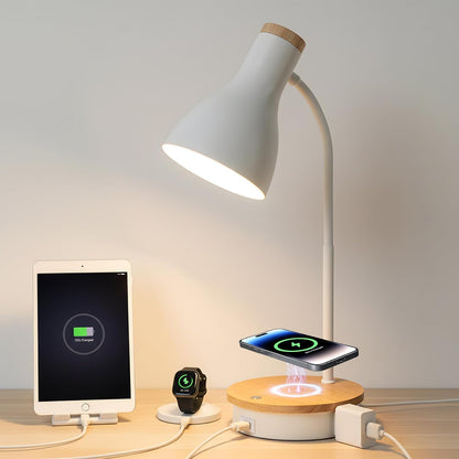 Metal Desk Lamp Wireless Charging Table Lamp Touch Reading Lights
