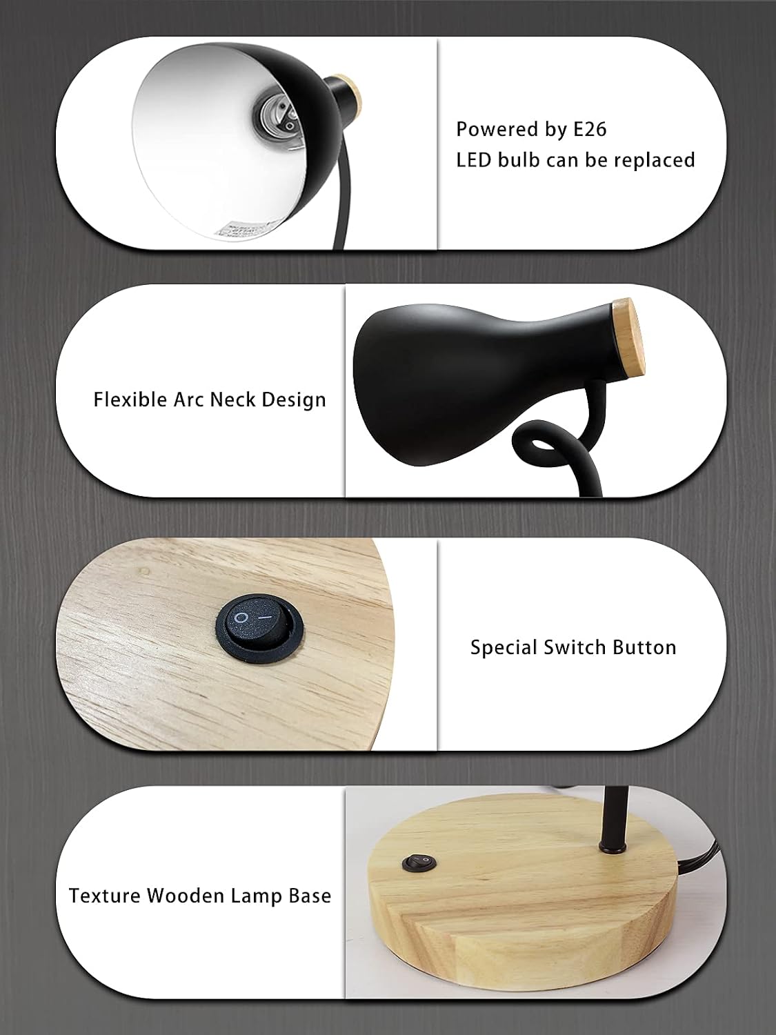 Metal Desk Lamp Wireless Charging Table Lamp Touch Reading Lights