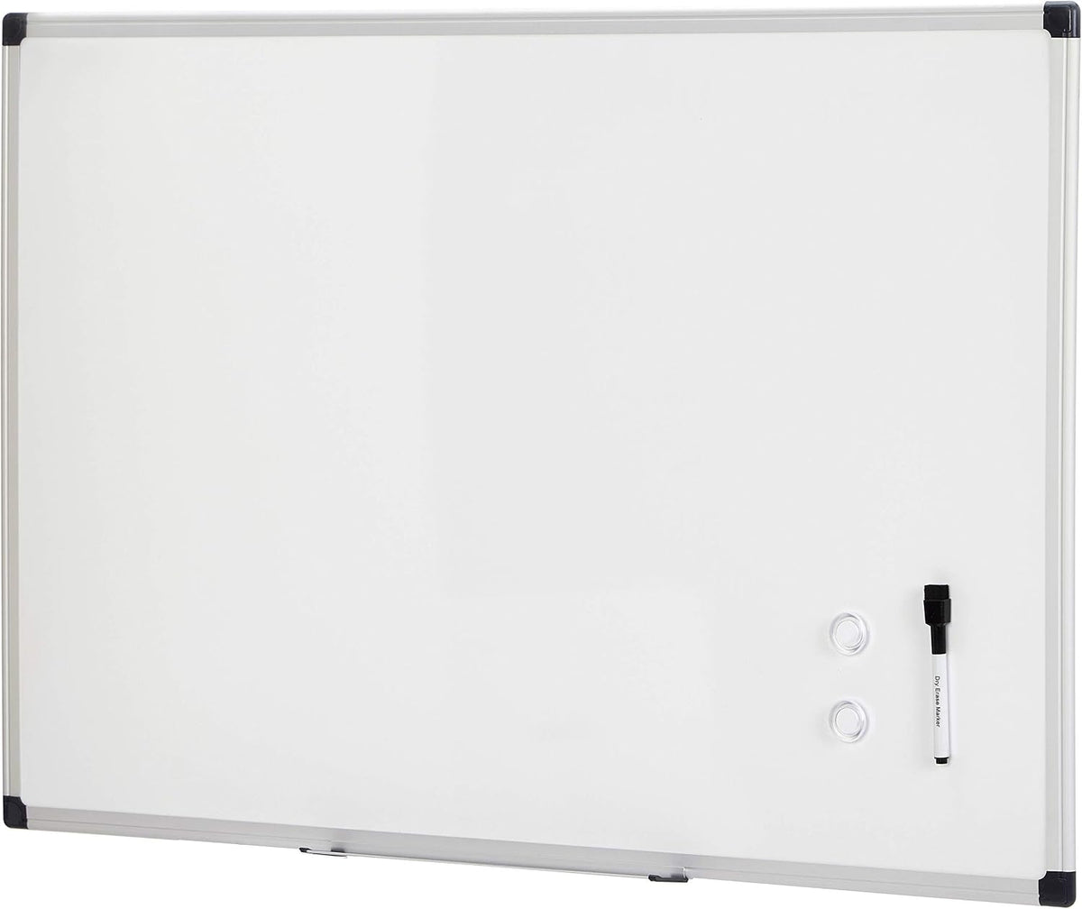 Magnetic Dry Erase Whiteboard, 36"W x 24"H, Aluminum Frame, Silver/White, Easy to Install and Clean