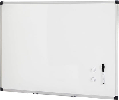 Magnetic Dry Erase Whiteboard, 36"W x 24"H, Aluminum Frame, Silver/White, Easy to Install and Clean