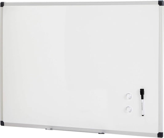 Magnetic Dry Erase Whiteboard, 36"W x 24"H, Aluminum Frame, Silver/White, Easy to Install and Clean