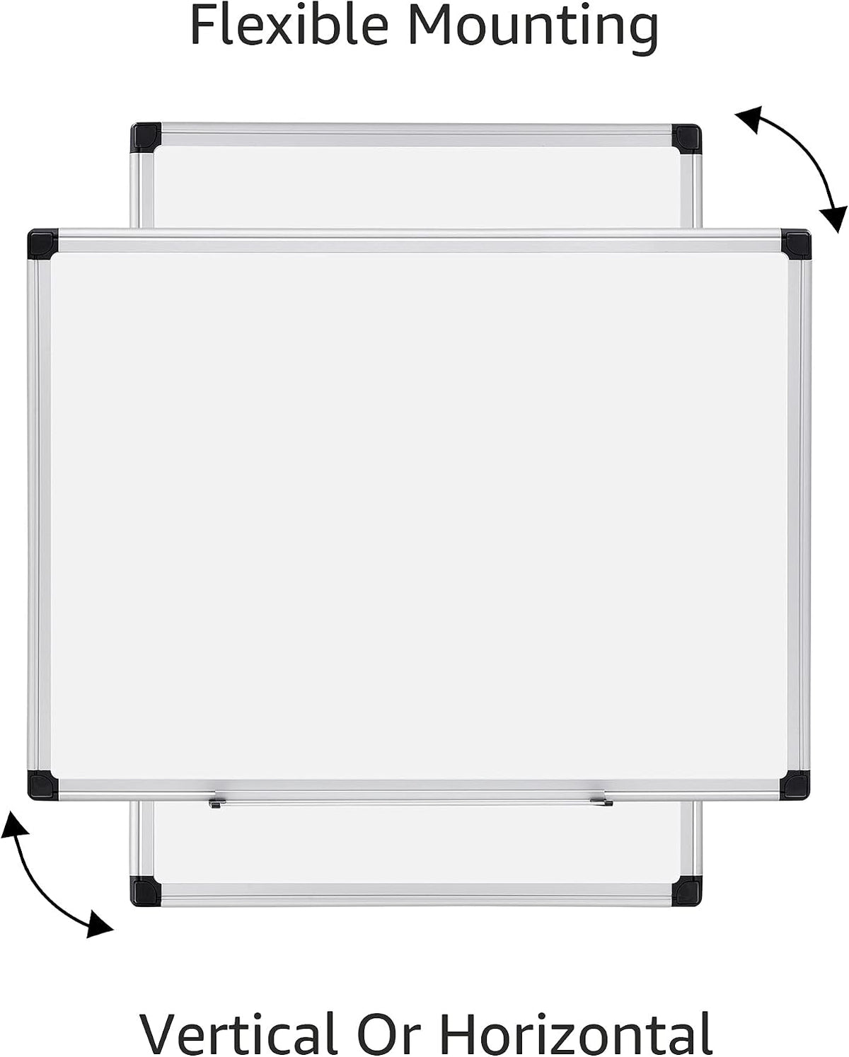 Magnetic Dry Erase Whiteboard, 36"W x 24"H, Aluminum Frame, Silver/White, Easy to Install and Clean