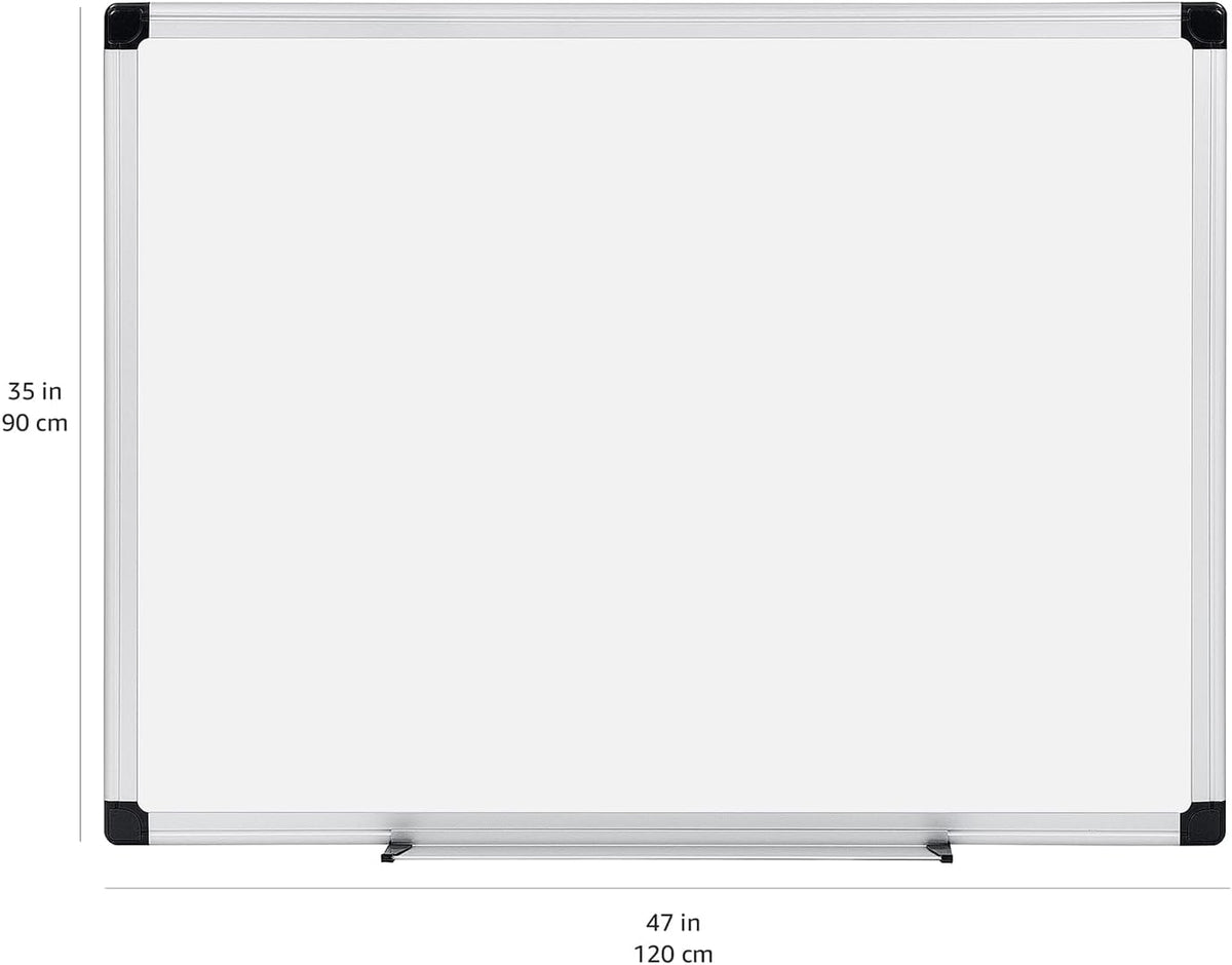 Magnetic Dry Erase Whiteboard, 36"W x 24"H, Aluminum Frame, Silver/White, Easy to Install and Clean