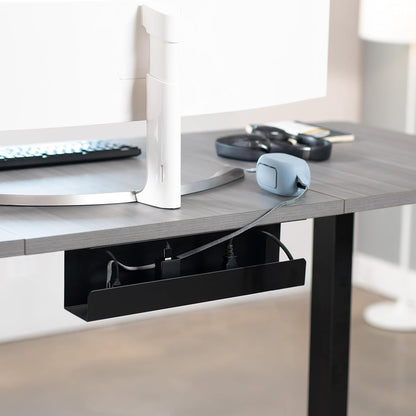 Black 17 in Under Desk Cable Management Tray, DESK-AC06-1C