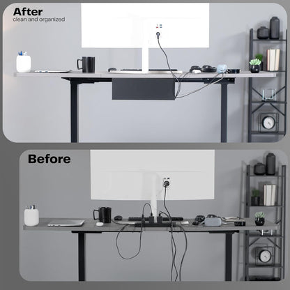 Black 17 in Under Desk Cable Management Tray, DESK-AC06-1C