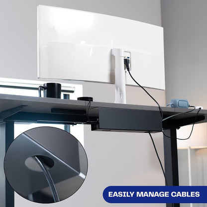 Black 17 in Under Desk Cable Management Tray, DESK-AC06-1C